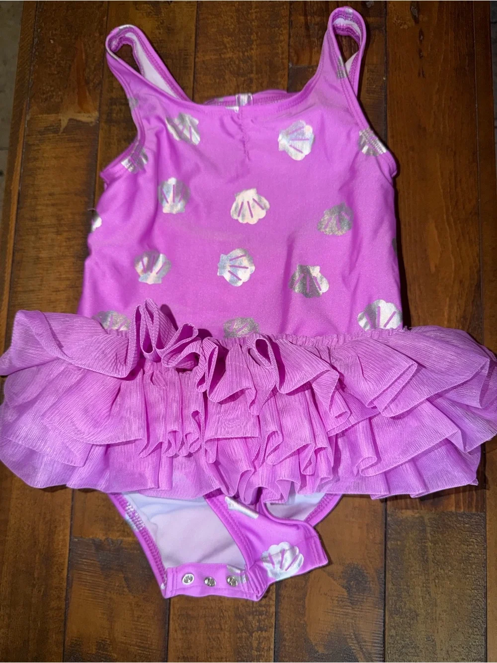 Target Pink Ruffle Mermaid Shell One-Piece Swimsuit - Picture 1 of 1